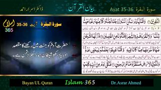 Surah Albaqrah سورۃ البقرۃ Ayat 35-36 Tafseer Bayanulquran #drisrarahmed #bayanulquran #albaqarah #islam365
