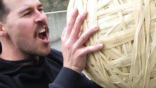 WORLD RECORD Bounce Giant Rubber Band Ball 165m Drop.