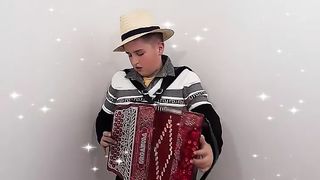 Son of fish knows how to swim, in this case he can play the concertina.