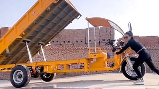 Electric dump tricycle with a load capacity of 5 tons tests the anti-slide effect#electric.