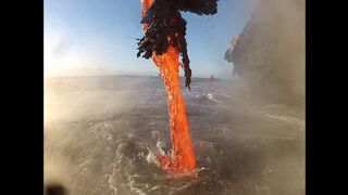 Amazing video of LAVA entering into Ocean.