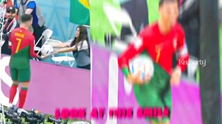 Cristiano Ronaldo make ball girl happy ???????? and Georgina reaction on that ????‍????????