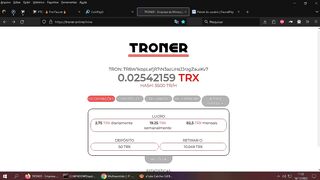 TRONER nova mineradora em nuvem pra ganhar trx gratis + prova de pagamento na faucetpay