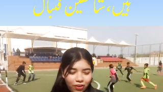 A Beautiful Girl talking about Miktos Footbal Tournament was organized in Karachi