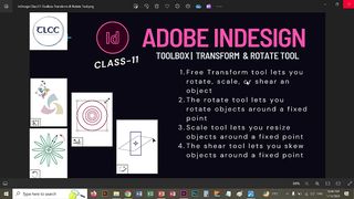 11 InDesign Class Toolbox Transform & Rotate Tool | Live Class TLCC