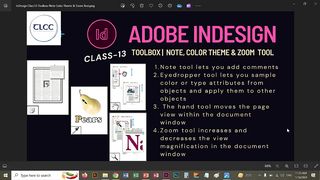 13 InDesign Class Toolbox Note Color Theme & Zoom Tool | Live Class TLCC
