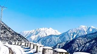 The Mountains of Kashmir and Snowfall View