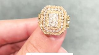 Natural Diamond & 10K Solid Gold Ladies Ring