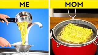 Me VS Mom __ Simple Cooking Hacks to Become a Chef!