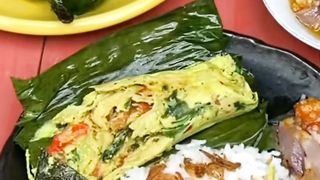 Pepes jamur tiram mik ayam suwir