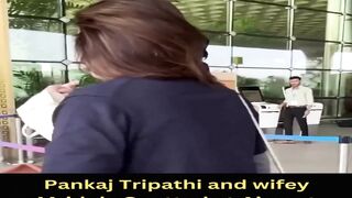 Pankaj Tripathi and wifey Mridula Spotted at Airport #pankajtripathi #shorts #short #trending #viral #bollywood #shortvideo