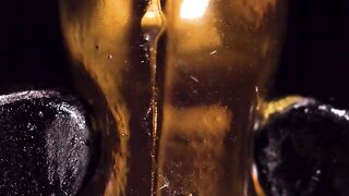 Softgel Burn. Filmed Close Up
