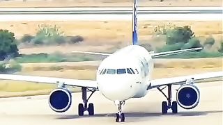 Air blue on the airport