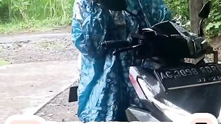 Beautiful girl in rain