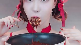 불닭 팽이버섯 먹여주기 팅글 ASMR