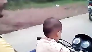 Baby Driving In Moter Byck