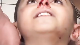 The terrified child