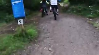 Riding a blue trail at 2 years old - Cannock chase MTB