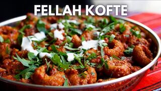 Fellah Kofte, Spicy Bulgur Dumplings in Garlic Tomato Sauce