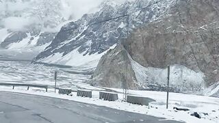 Gilgit Karakoram Highway Snowfall in Mountain