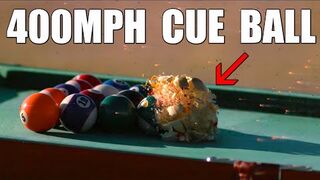 400MPH Pool Break with a Cannon at 80,000FPS - The Slow Mo Guys