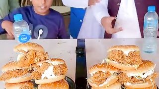Flip the bottle challenge eat zinger burger