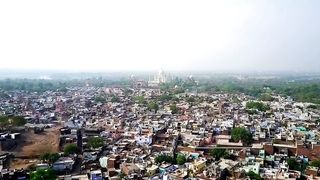 Taj Mahal from drone's eyes in 4k