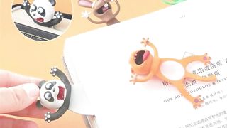 3D Stereo Cartoon Marker Animal Bookmarks Ocean Series Seal Octopus Cat Panda And Shiba Inu Creative Stationery for Children Gif