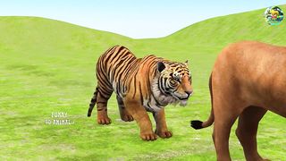 Paint Animals Gorilla Cow Tiger Lion Elephant Fountain Crossing Animal Game