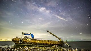 Milky Way Behind A Boat