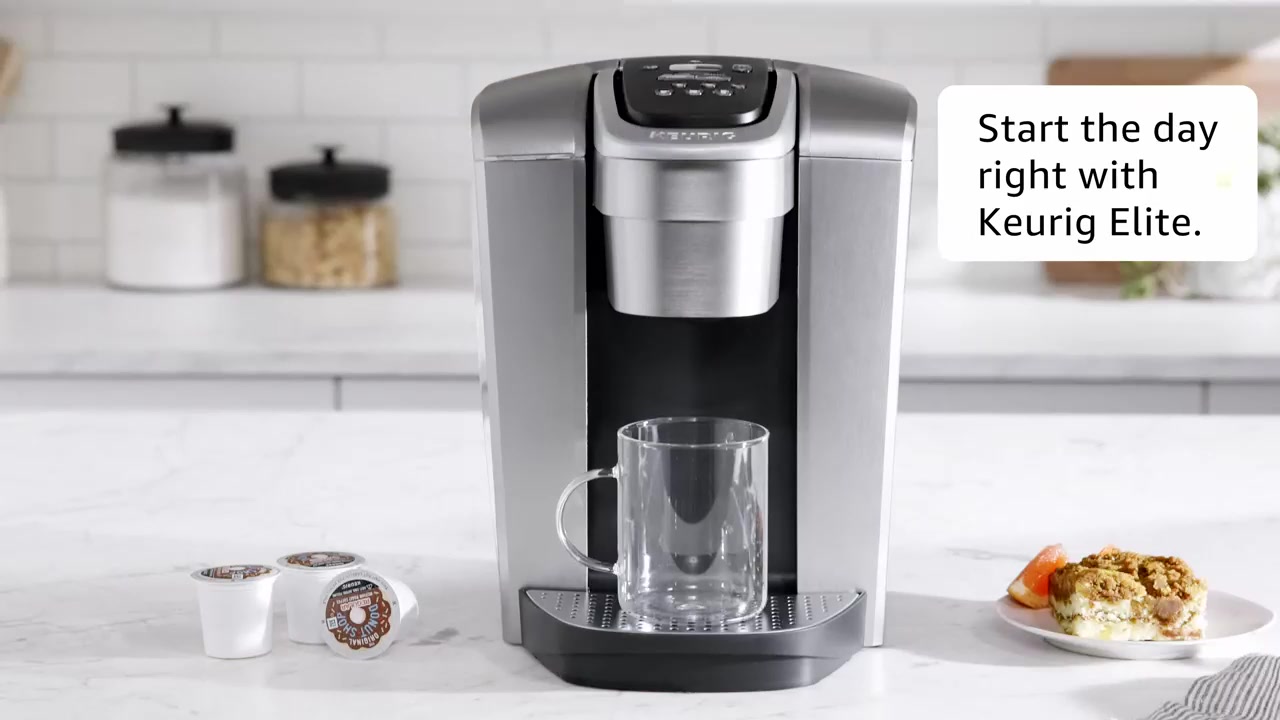 Keurig KElite SingleServe KCup Pod Coffee Maker, Brushed Silver by