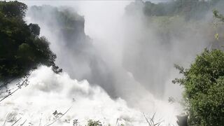Victoria falls Zimbabwe Aerial view 4k