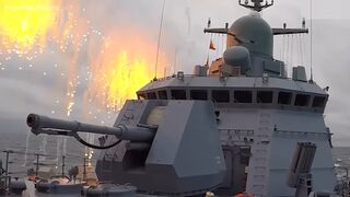 Russia small missile ship Odintsovo stages naval exercises in the Baltic sea