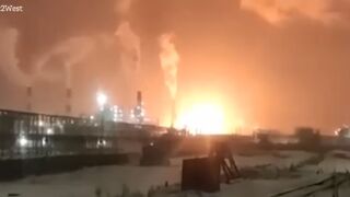 Russian oil refinery hit by huge 'explosion' amid suspected sabotage blasts