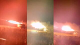 Ukrainian Forces Fire in Bakhmut Russian invaders position