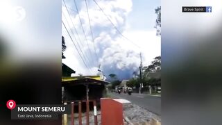 Semeru volcano erupts