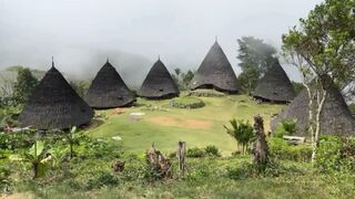 Country tourist attraction above the clouds, Wae Rebo