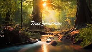 Trees forest river