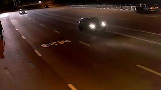 Attack of a pack of wolves on a traffic police post