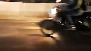 The motorcycle on the road