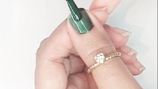 Nail art design| green and golden shades