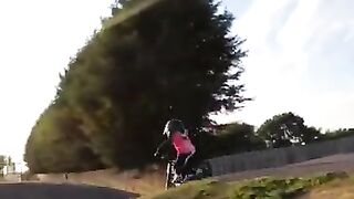 2 year old riding an electric bike
