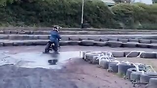 Riding a wet motocross track at 3 yrs old - thank you VIA2 riding for a fun day helping me progress!