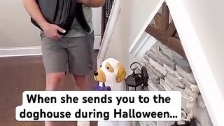 I had to spend the night in a doghouse!