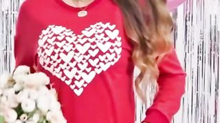 Valentine Day Sweatshirt Women Love Heart Shirts Valentine Pullover Long Sleeve Tops