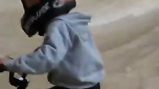 Skate park riding 3 year old - on a cult juvenile 12 inch!