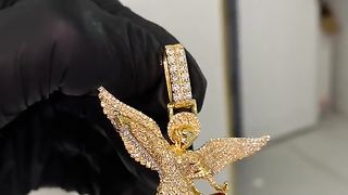 10K Yellow Gold & Natural Diamond Saint Michael Pendant