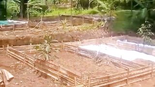 Kolam pembenihan lele SEDERHANA rangka bambu, media kolam dari plastik P.E