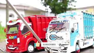 Animal transport truck almost crashed