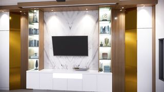 Desain backdrop tv minimalis
